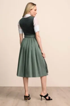 KRÜGER COLLECTION Midi Dirndl dunkelgrün Elira 70er