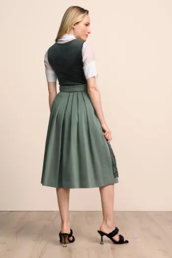 KRÜGER COLLECTION Midi Dirndl dunkelgrün Elira 70er