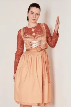 KRÜGER COLLECTION Midi Dirndl ocker Paisleymuster Rixa