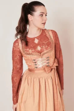 KRÜGER COLLECTION Midi Dirndl ocker Paisleymuster Rixa