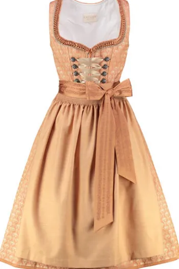 KRÜGER COLLECTION Midi Dirndl ocker Paisleymuster Rixa