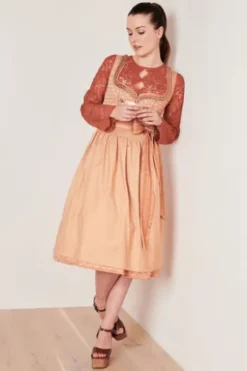 KRÜGER COLLECTION Midi Dirndl ocker Paisleymuster Rixa