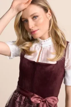 KRÜGER COLLECTION Mini Dirndl bordeaux Hemke (70 cm)