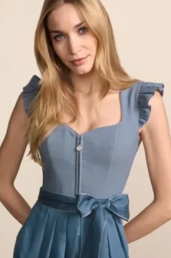 KRÜGER COLLECTION Mini Dirndl hellblau Isalyn (60 cm)