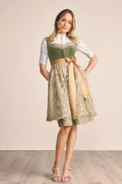 KRÜGER COLLECTION Mini Dirndl grün Ornamentmuster Vesa