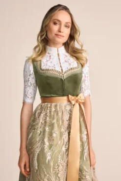 KRÜGER COLLECTION Mini Dirndl grün Ornamentmuster Vesa