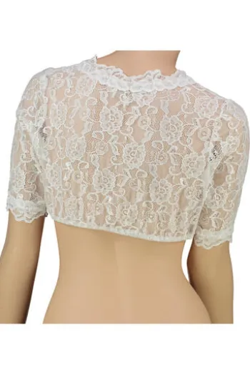 Krüger Dirndl Dirndlbluse 3/4-Arm weiss