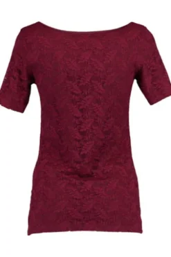 Krüger Dirndl Trachten-T-Shirt Servus & Grias Di weinrot