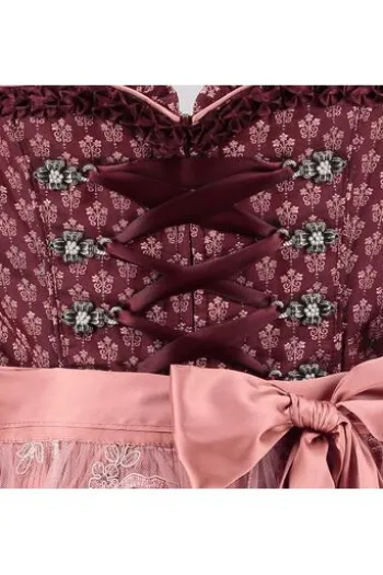 KRÜGER MADL Dirndl bordeaux geblümt Carli