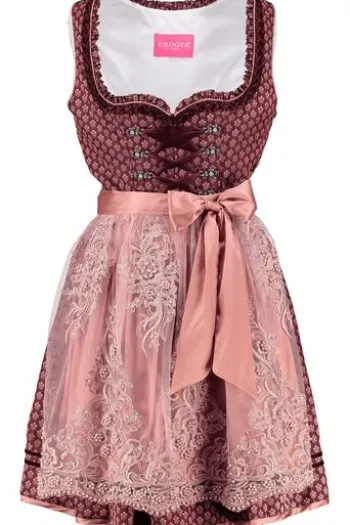KRÜGER MADL Dirndl bordeaux geblümt Carli