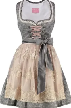 KRÜGER MADL Dirndl grau Paisleymuster Nelia