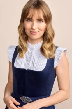 KRÜGER MADL Midi Dirndl blau Alisha (70cm)