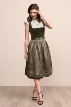 KRÜGER MADL Midi Dirndl dunkelgrün Aurela (70 cm)