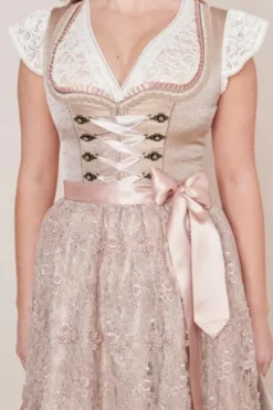 KRÜGER MADL Mini Dirndl beige Blumenmuster Jada