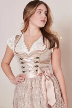 KRÜGER MADL Mini Dirndl beige Blumenmuster Jada