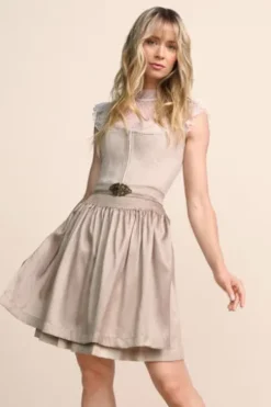 KRÜGER MADL MIni Dirndl beige Evi 50er Rocklänge