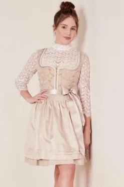 KRÜGER MADL Mini Dirndl beige geblümt Mae