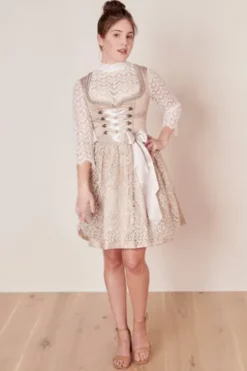 KRÜGER MADL Mini Dirndl beige Paisleymuster Gerda