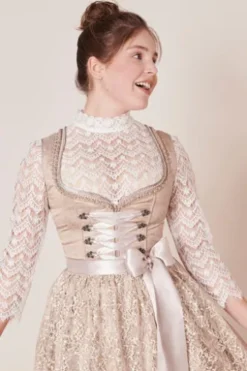 KRÜGER MADL Mini Dirndl beige Paisleymuster Gerda