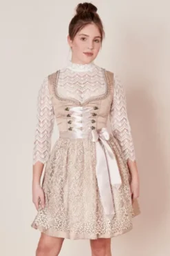 KRÜGER MADL Mini Dirndl beige Paisleymuster Gerda