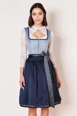 KRÜGER MADL Mini Dirndl blau Dena (60cm)
