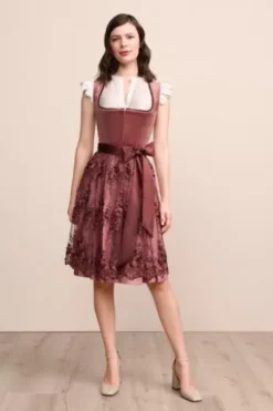KRÜGER MADL Mini Dirndl bordeaux Kaelyn (60 cm)