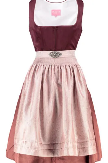 KRÜGER MADL Mini Dirndl bordeaux Aurela (60 cm)