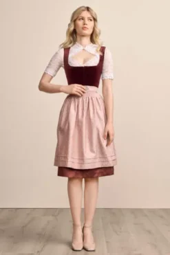 KRÜGER MADL Mini Dirndl bordeaux Aurela (60 cm)