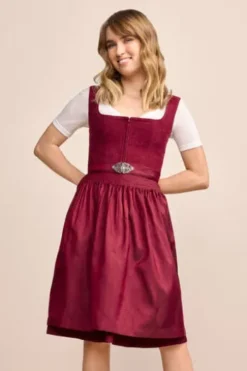 KRÜGER MADL MIni Dirndl bordeaux Evi 60er Rocklänge