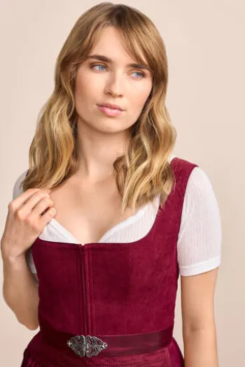 KRÜGER MADL MIni Dirndl bordeaux Evi 60er Rocklänge