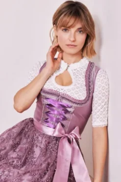 KRÜGER MADL Mini Dirndl lila Paisleymuster Kalia