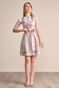 KRÜGER MADL Mini Dirndl rosa geblümt 419068