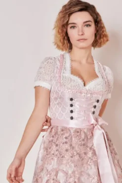 KRÜGER MADL Mini Dirndl rosa geblümt Lia