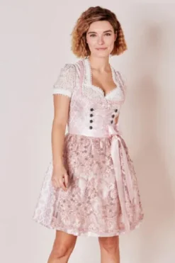 KRÜGER MADL Mini Dirndl rosa geblümt Lia