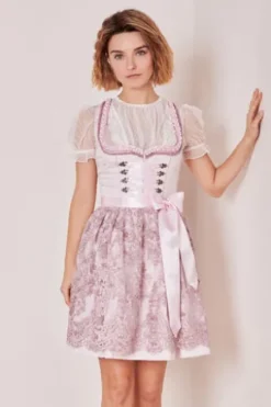 KRÜGER MADL Mini Dirndl rosa Paisleymuster Paulin