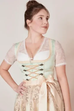 KRÜGER MADL Mini Dirndl türkis geblümt Lujana