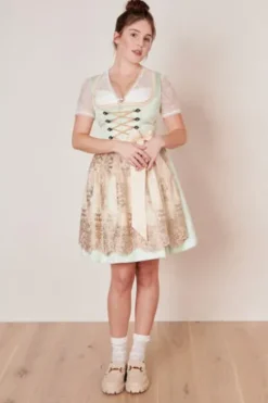 KRÜGER MADL Mini Dirndl türkis geblümt Lujana