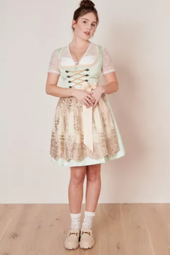 KRÜGER MADL Mini Dirndl türkis geblümt Lujana