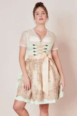 KRÜGER MADL Mini Dirndl türkis geblümt Lujana