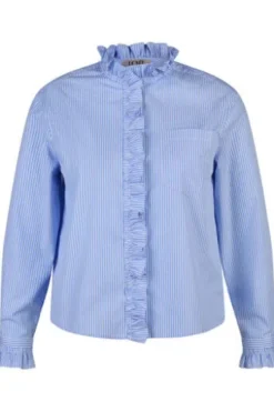 LECOMTE Bluse himmel gestreift Langarm