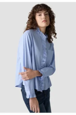 LECOMTE Bluse himmel gestreift Langarm