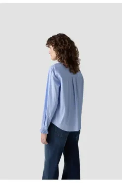 LECOMTE Bluse himmel gestreift Langarm