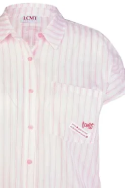 LECOMTE Bluse kirschblüte gestreift Kurzarm