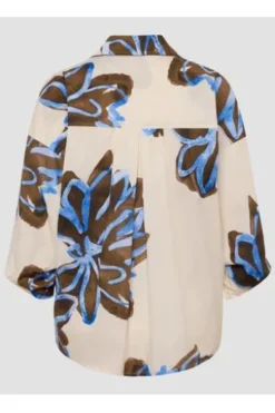 LECOMTE Bluse macadamia geblümt