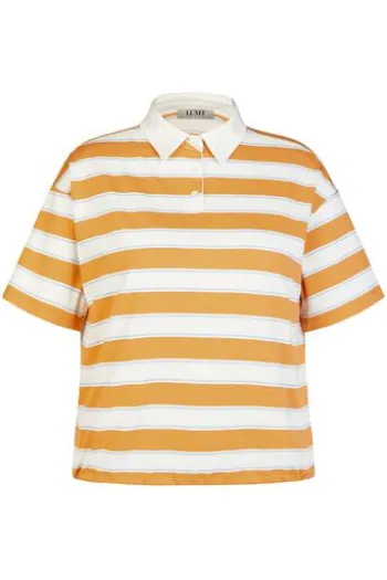 LECOMTE Polo-Shirt orange gestreift