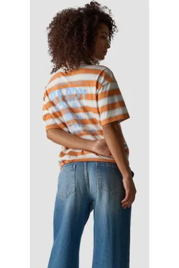 LECOMTE Polo-Shirt orange gestreift