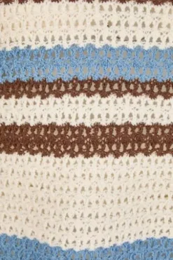 LECOMTE Pullover macadamia gestreift