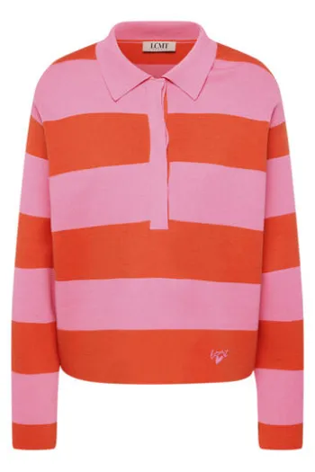 LECOMTE Pullover rosa gestreift