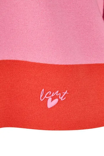 LECOMTE Pullover rosa gestreift