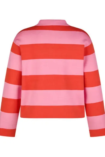 LECOMTE Pullover rosa gestreift